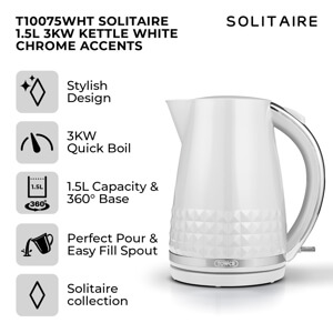 Tower Solitaire White Kettle 1.5L